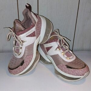 Michael Kors Olympia Sneakers pink and white